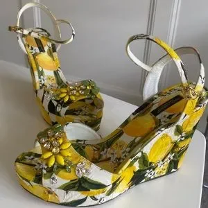 Dolce & Gabbana | Shoes | Dolce Gabbana Lemon Wedge Sandals